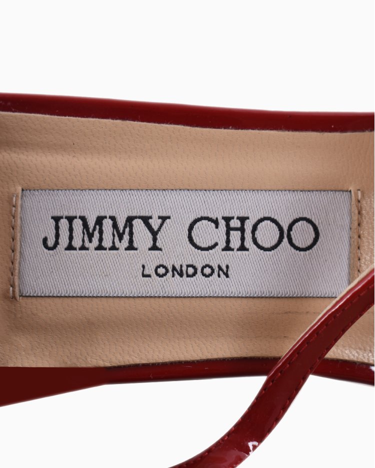 Sandália Jimmy Choo Original Lang Verniz Vermelha Feminina